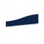 Wave desktop fabric screen 1400mm x 400mm200mm - blue ES1400W-B