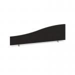 Wave desktop fabric screen 1400mm200mm x 400mm200mm - charcoal ES1400W-C