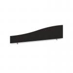 Wave desktop fabric screen 1600mm x 400mm200mm - charcoal ES1600W-C