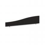 Wave desktop fabric screen 1800mm x 400mm200mm - charcoal ES1800W-C