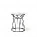 Este circular side table with black wire frame and Carrara marble effect top ESC450