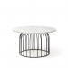 Este circular coffee table with black wire frame and Carrara marble effect top ESC800