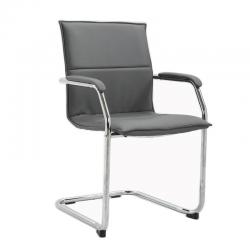 Cheap Stationery Supply of Essen stackable meeting room cantilever chair - grey faux leather Office Statationery