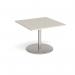 Eternal square extension table 1000mm x 1000mm - brushed steel base, light grey top ETN10-BS-LG