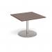 Eternal square extension table 1000mm x 1000mm - brushed steel base, walnut top ETN10-BS-W