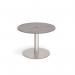 Eternal circular meeting table 1000mm with central circular cutout 80mm - brushed steel base, grey oak top ETN10C-CO-BS-GO