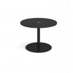 Eternal circular meeting table 1000mm with central circular cutout 80mm - black base, black top ETN10C-CO-K-BK
