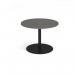 Eternal circular meeting table 1000mm with central circular cutout 80mm - black base, onyx grey top ETN10C-CO-K-OG