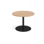 Eternal circular boardroom table 1000mm - black base, beech top ETN10C-K-B