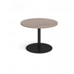 Eternal circular boardroom table 1000mm - black base, Barcelona walnut top ETN10C-K-BW