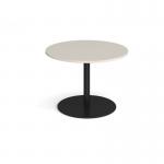 Eternal circular boardroom table 1000mm - black base, light grey top ETN10C-K-LG