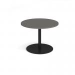 Eternal circular boardroom table 1000mm - black base, onyx grey top ETN10C-K-OG
