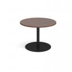 Eternal circular boardroom table 1000mm - black base and walnut top