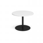Eternal circular boardroom table 1000mm - black base, white top ETN10C-K-WH