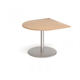 Eternal radial extension table 1000mm x 1000mm - brushed steel base, beech top ETN10D-BS-B