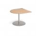 Eternal radial extension table 1000mm x 1000mm - brushed steel base, beech top ETN10D-BS-B