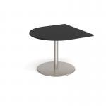 Eternal radial extension table 1000mm x 1000mm - brushed steel base, black top ETN10D-BS-BK