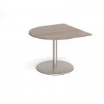 Eternal radial extension table 1000mm x 1000mm - brushed steel base, Barcelona walnut top ETN10D-BS-BW