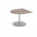 Eternal radial extension table 1000mm x 1000mm - brushed steel base, Barcelona walnut top ETN10D-BS-BW