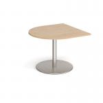Eternal radial extension table 1000mm x 1000mm - brushed steel base, kendal oak top ETN10D-BS-KO