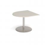 Eternal radial extension table 1000mm x 1000mm - brushed steel base, light grey top ETN10D-BS-LG