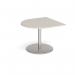 Eternal radial extension table 1000mm x 1000mm - brushed steel base, light grey top ETN10D-BS-LG