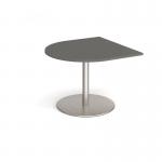 Eternal radial extension table 1000mm x 1000mm - brushed steel base, onyx grey top ETN10D-BS-OG