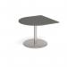 Eternal radial extension table 1000mm x 1000mm - brushed steel base, onyx grey top ETN10D-BS-OG