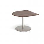 Eternal radial extension table 1000mm x 1000mm - brushed steel base and walnut top ETN10D-BS-W