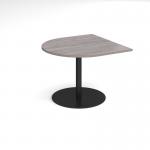 Eternal radial extension table 1000mm x 1000mm - black base and grey oak top