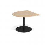 Eternal radial extension table 1000mm x 1000mm - black base, kendal oak top ETN10D-K-KO