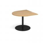Eternal radial extension table 1000mm x 1000mm - black base and oak top