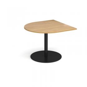 Eternal radial extension table 1000mm x 1000mm - black base and oak top ETN10D-K-O
