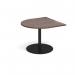 Eternal radial extension table 1000mm x 1000mm - black base, walnut top ETN10D-K-W