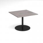 Eternal square extension table 1000mm x 1000mm - black base and grey oak top ETN10-K-GO