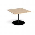 Eternal square extension table 1000mm x 1000mm - black base, kendal oak top ETN10-K-KO