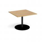 Eternal square extension table 1000mm x 1000mm - black base and oak top ETN10-K-O