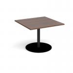 Eternal square extension table 1000mm x 1000mm - black base and walnut top ETN10-K-W