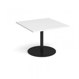 Eternal square extension table 1000mm x 1000mm - black base, white top ETN10-K-WH