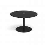 Eternal circular meeting table 1200mm with central circular cutout 80mm - black base, black top ETN12C-CO-K-BK