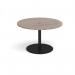 Eternal circular meeting table 1200mm with central circular cutout 80mm - black base, Barcelona walnut top ETN12C-CO-K-BW
