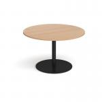 Eternal circular boardroom table 1200mm - black base, beech top ETN12C-K-B