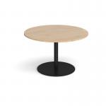 Eternal circular boardroom table 1200mm - black base, kendal oak top ETN12C-K-KO