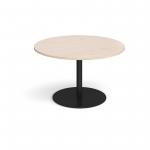Eternal circular boardroom table 1200mm - black base and maple top