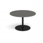 Eternal circular boardroom table 1200mm - black base, onyx grey top ETN12C-K-OG