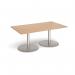 Eternal rectangular boardroom table 1800mm x 1000mm - brushed steel base, beech top ETN18-BS-B