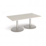 Eternal rectangular boardroom table 1800mm x 1000mm - brushed steel base, light grey top ETN18-BS-LG
