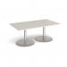 Eternal rectangular boardroom table 1800mm x 1000mm - brushed steel base, light grey top ETN18-BS-LG