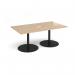 Eternal rectangular boardroom table 1800mm x 1000mm with central cutout 272mm x 132mm - black base, kendal oak top ETN18-CO-K-KO