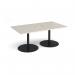 Eternal rectangular boardroom table 1800mm x 1000mm with central cutout 272mm x 132mm - black base, light grey top ETN18-CO-K-LG